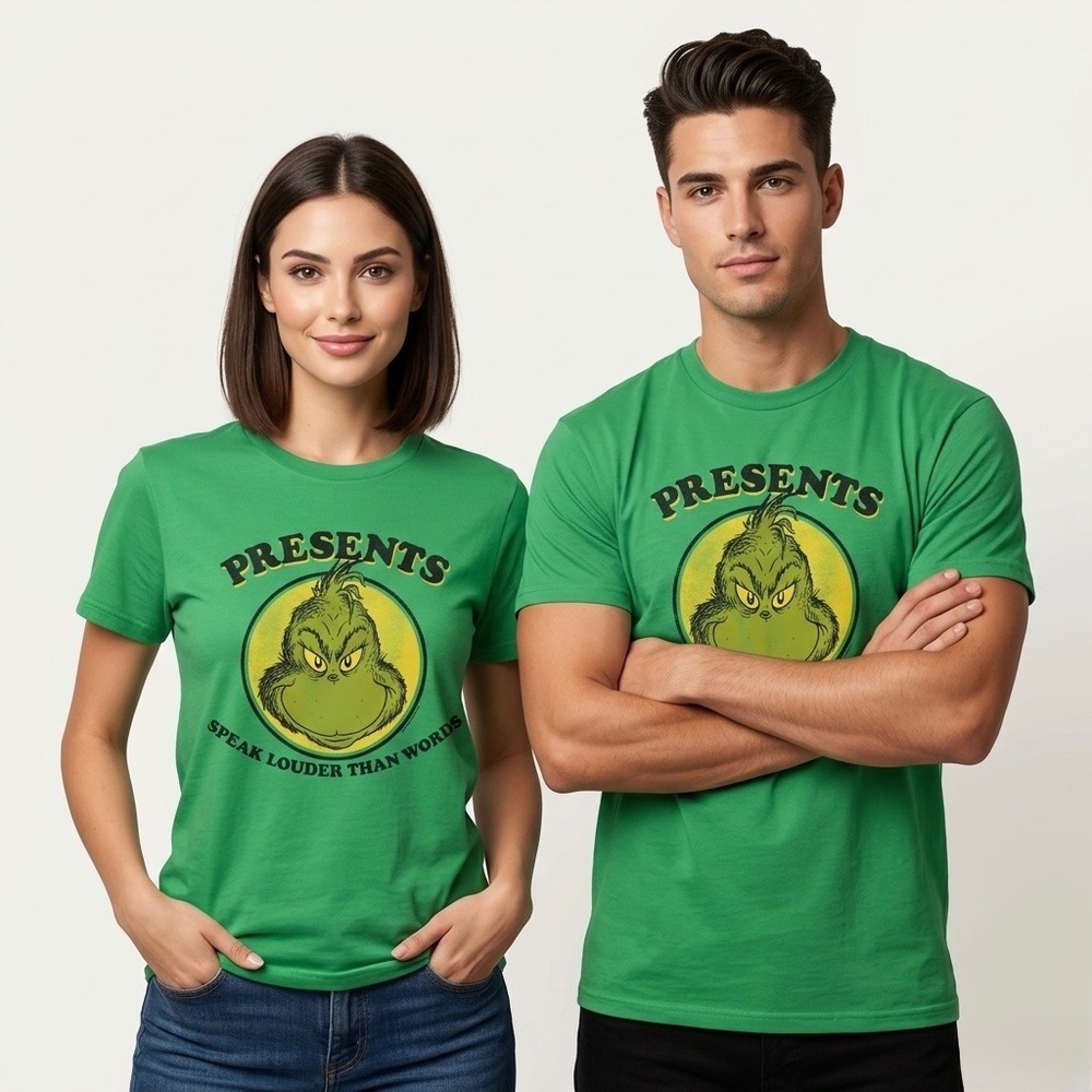 The‎ Grinch Presents Speak Louder Than Words Kelly Green Graphic T-Shirt XL
